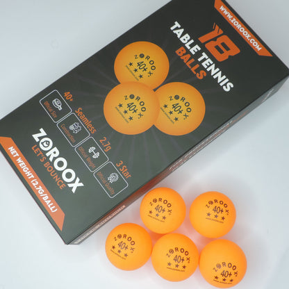 ZOROOX Professional Table Tennis Balls (3 Star) - White | Orange - Pack Of 18, 40+ ABS 2.7G 40 mm